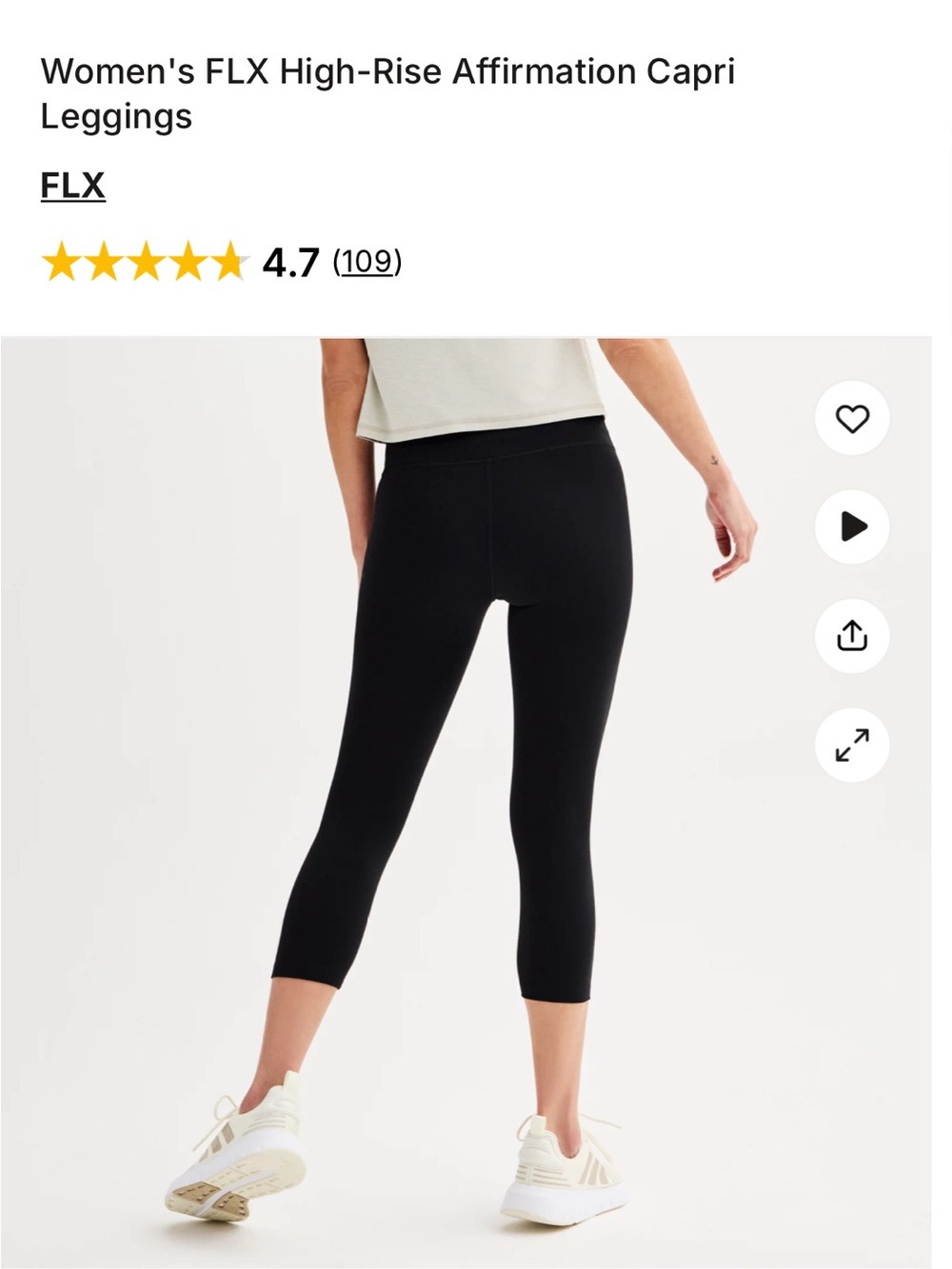 Bundle NWT Kohls FLX Affirmation High-Rise Capri Black Active Leggings Sz Medium